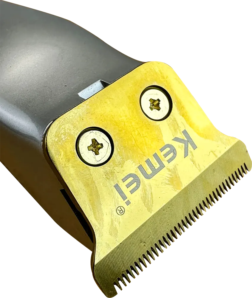 ماكينة حلاقة شعر وذقن كيمي ، قابلة للشحن، شاشة ديجيتال، ذهبي، KM-077