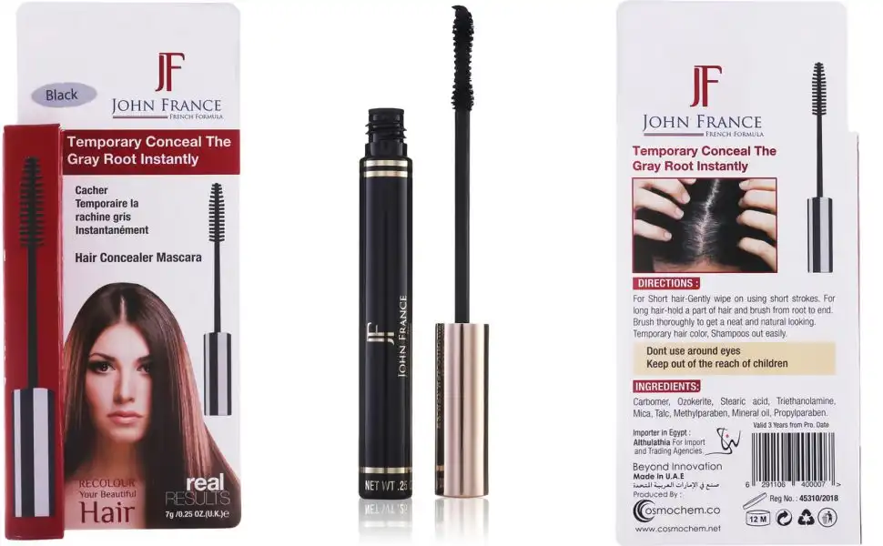 ماسكارا لإخفاء جذور الشعر الرمادية من جون فرانس، 7 جم  اسود