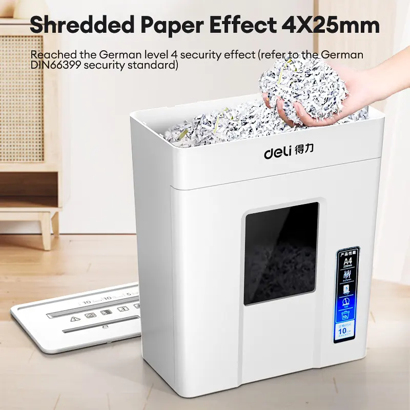 Deli CD paper and card shredder, 5 sheets, 10 liter tank, grey, 9927