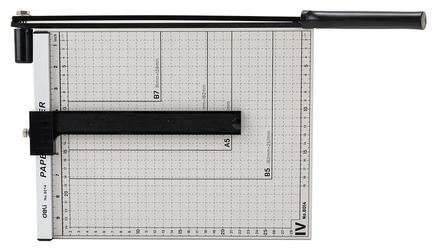 Deli Metal A4 Paper Cutter, Comfortable Plastic Handle, Sharp Weapon, White, E8014
