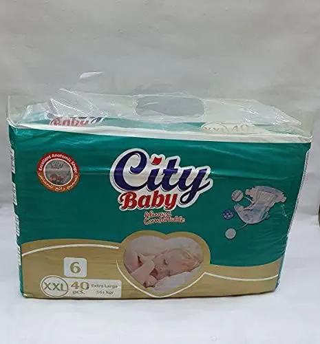 حفاضات سيتي بيبي للاطفال مقاس 6، 16 كجم ، 40 حفاضة