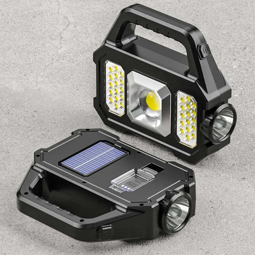 Portable Rechargeable Emergency Flashlight YD, Solar Powered, Black, YD-2205