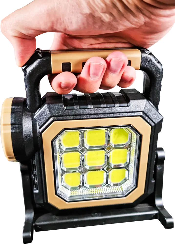 Portable Rechargeable Emergency Flashlight Hi Sheen, Solar Powered, Black, HS-8030