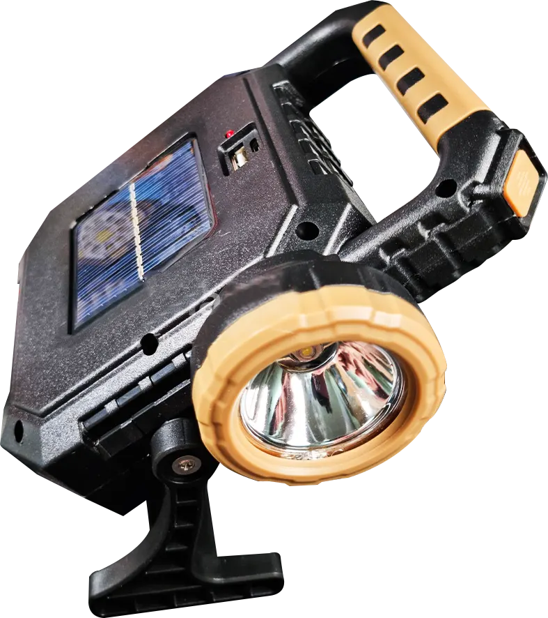 Portable Rechargeable Emergency Flashlight Hi Sheen, Solar Powered, Black, HS-8030