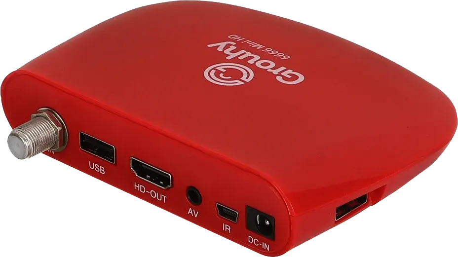 ريسيفر جروهي ميني اتش دي، 8000 قناة، USB، أحمر، 6666