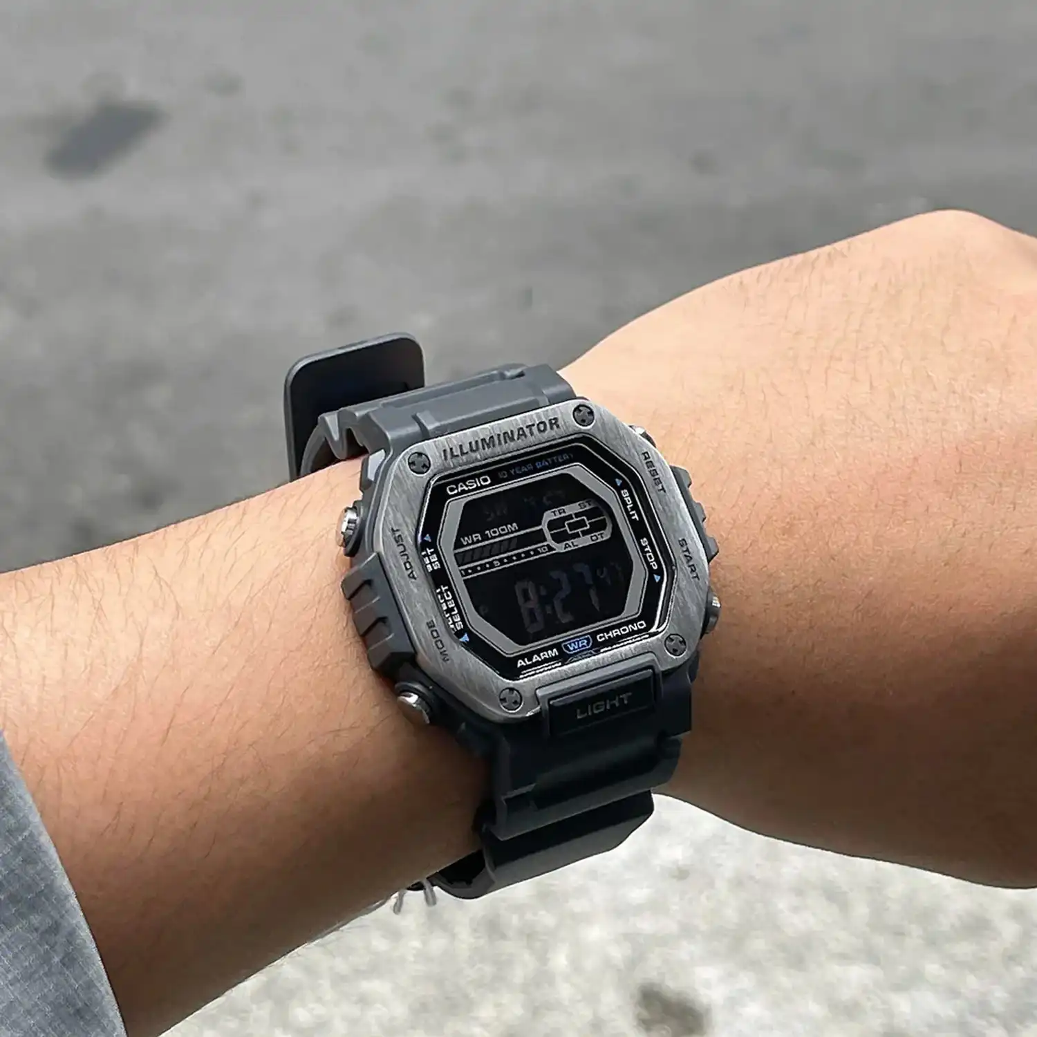 casio men's Square Shape Resin Strap Analog Wrist Watch, Black , MWD-1100H-8BVDF