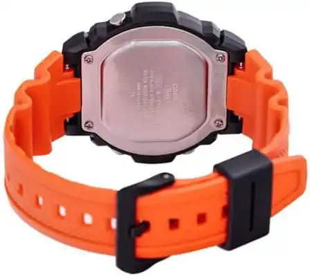 Casio Women's Round Shape Resin Strap Digital Wrist Watch, Orange , W-219H-4AVDF