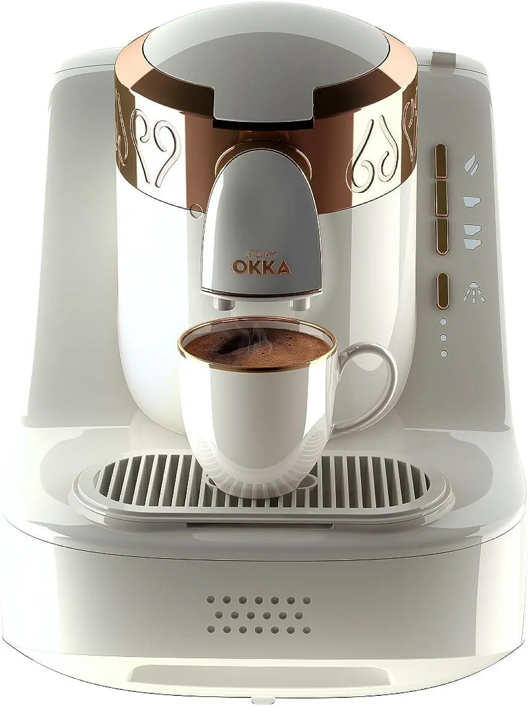 Arzum Okka Turkish Coffee Maker, 710 Watt, White & Copper, OK001