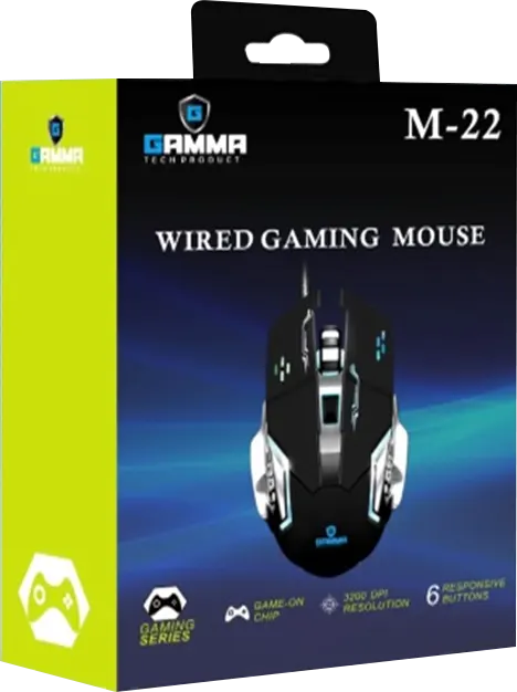 Wired Gaming mouse Gamma, USB Interface, 3200DPi, Black, M-22