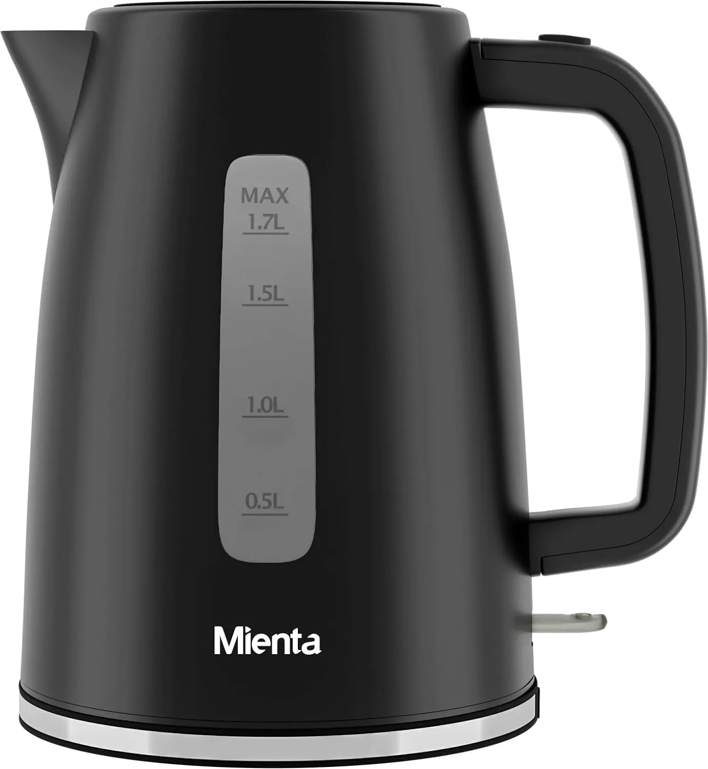 Mienta Plastic Electric Water Kettle, 1.7 Liter, 2200 Watt, Black, EK201737A