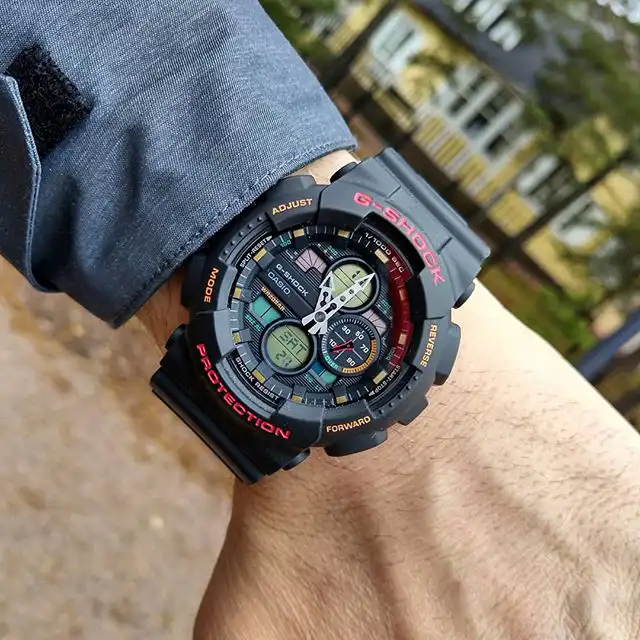 Casio G-Shock Men's Watch, Analog and Digital , Resin strap, Black GA-140-1A4DR