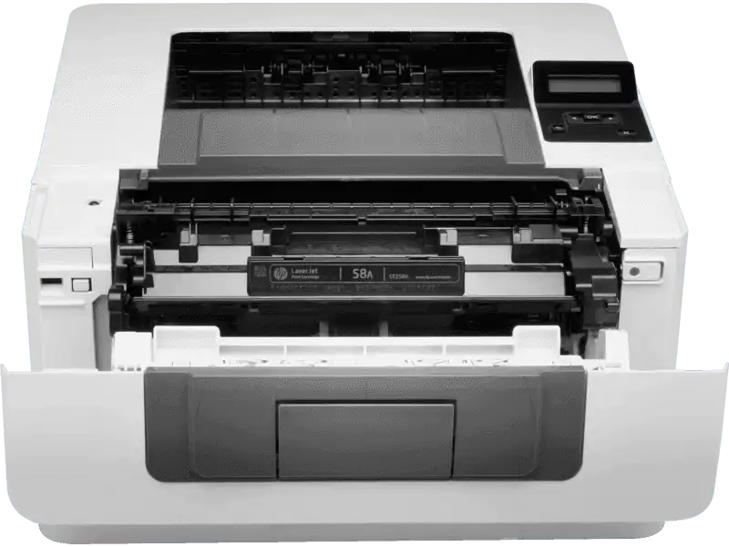 HP LaserJet Pro printer, network, LCD screen, white,  M404n