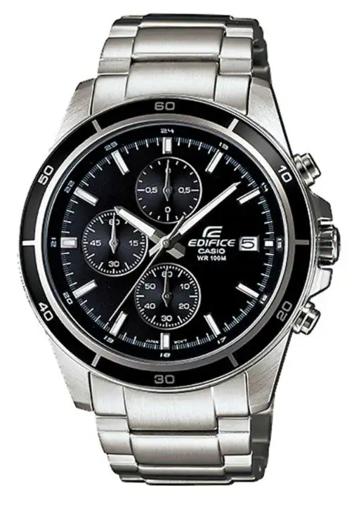 Casio Edifice Men's Round Stainless steel Strap Analog Wrist Watch, Silver , EFR-526D-1AVUDF