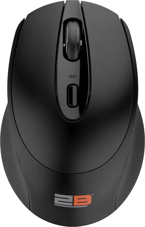 Wireless Mouse 2B , 2400dpi, Dual Mode, Bluetooth 2.4GHz, Black, MO18A