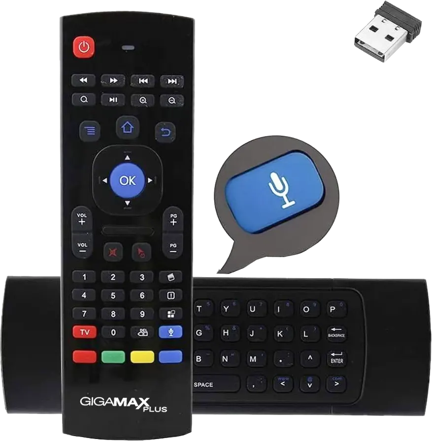 Wireless Air Mouse & Keyboard Gigamax, 2.4GHZ, Black