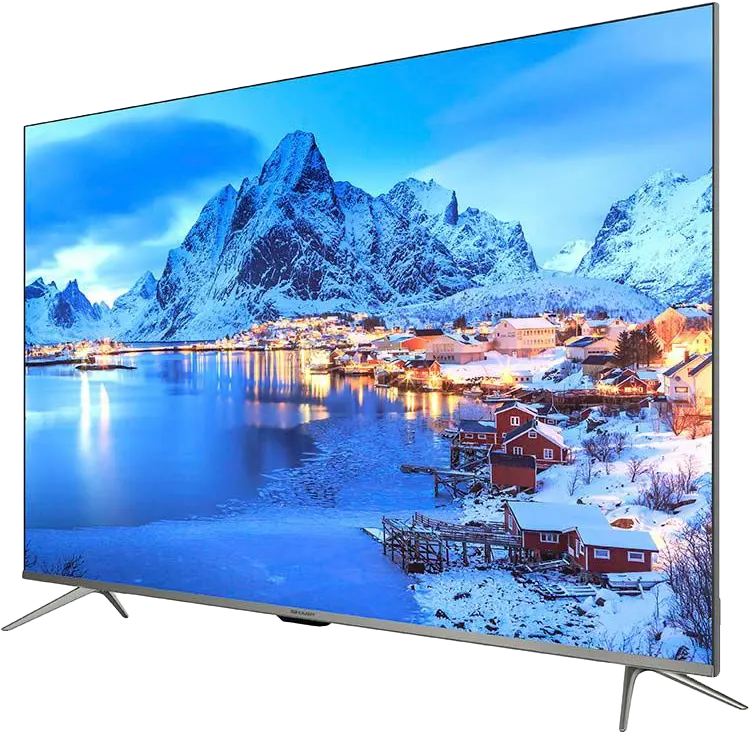 Sharp TV, 55 Inches, Smart Android, Built-In Receiver, Frameless, LED, 4K Resolution, Model 4T-C55DL6EX