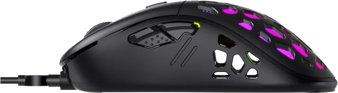 ماوس ألعاب سلكي من هافيت جيم نوت، واجهة USB، ضوء RGB، أسود، MS955