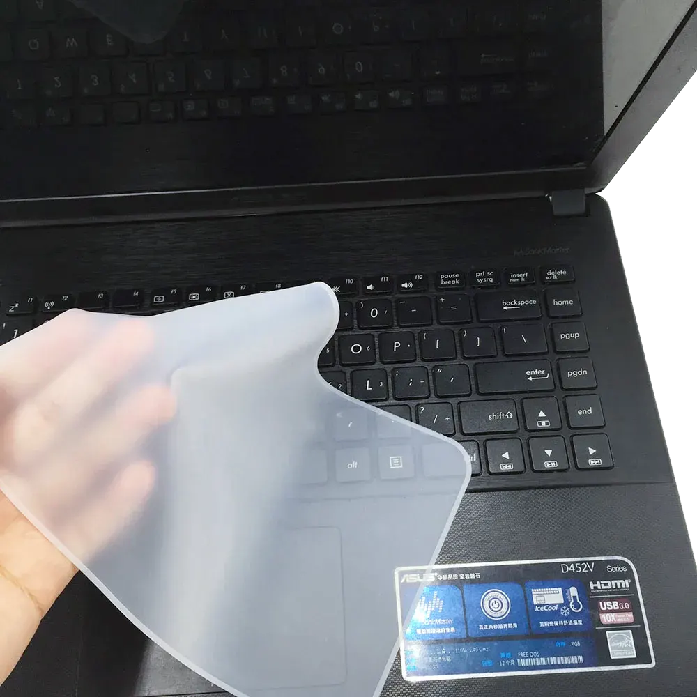 غطاء حماية للوحة مفاتيح الكمبيوتر المحمول 17 بوصة، مقاوم للغبار والماء ، شفاف