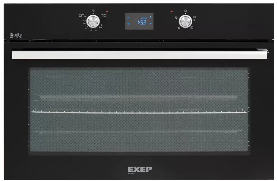 Purity built-in oven, 90 cm, gas, digital, with grill, black, OPT 902 GGD