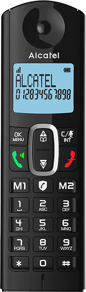 تليفون أرضي لاسلكي ألكاتيل ، شاشة ديجيتال، أسود، F685