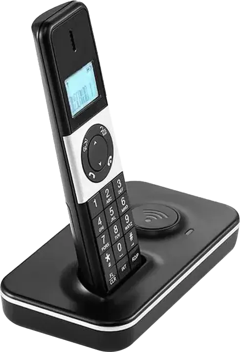 تليفون أرضي لاسلكي العدل تيك، شاشة LCD، أسود، TEC .D1002