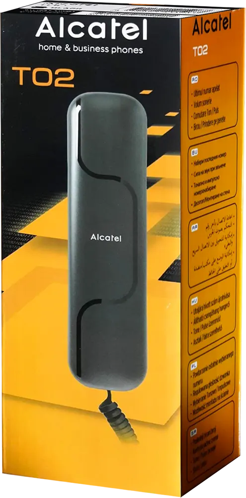 Alcatel Corded Landline Phone, Without Display, Black, T02