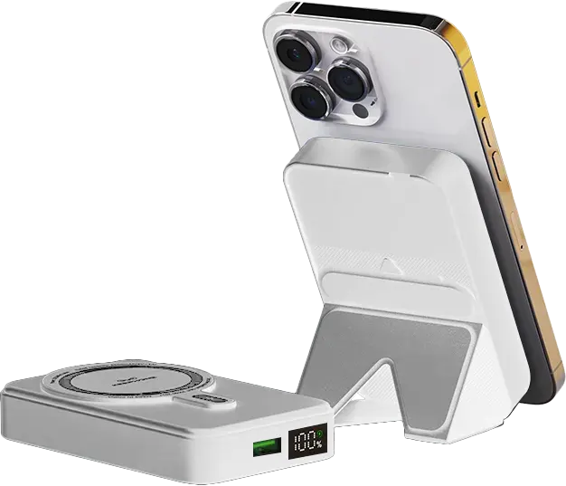 Keephone Snap Stand Portable Power Bank, 10,000 mAh Battery, 38.5 Watt, 5 Volt, Blue, PB-15 WH