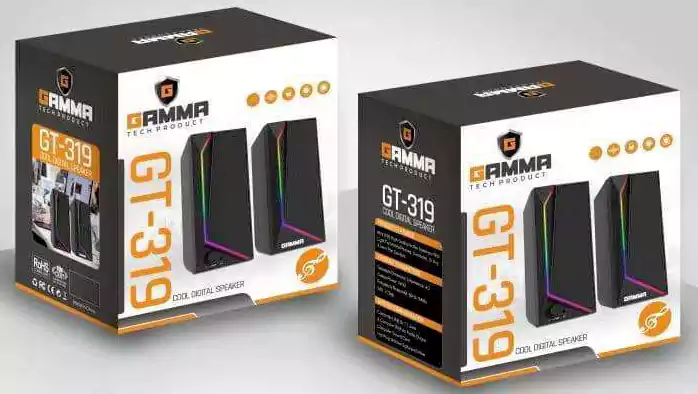 سماعات كمبيوتر جاما، 6 وات ،ضوء RGB، أسود، GT-319