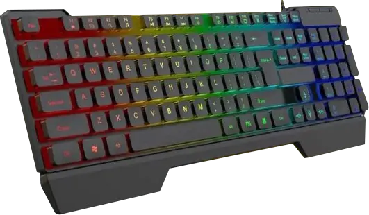 Wired Gaming Keyboard Gamma, Rainbow Backlit, USB Interface, 104 key, Black, K-506
