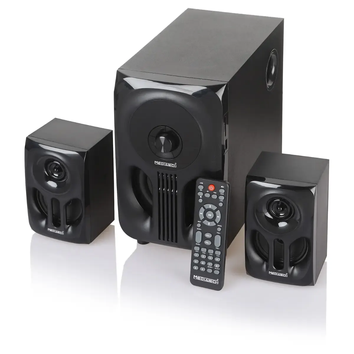 Media Tech subwoofer speakers, Bluetooth, 25 Watt, remote control, black, MT330