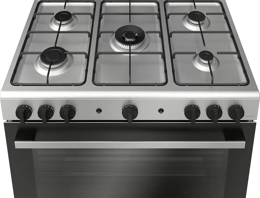 Bosch Gas Cooker, 90*60 cm, 5 Burners, Stainless Steel, Silver, HGV1F0U50S