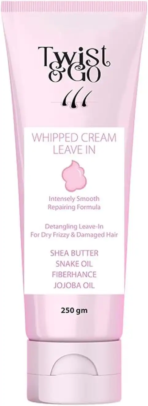 Twist and  Go LEVE IN CREAM FOR DRY FRIZZY & DAMAGED HAIR  WITH SHEA BUTTER , SNAKE OIL AND JOJOBA OIL  250 ML