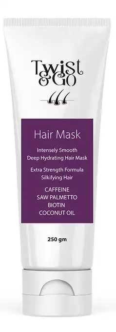 Twist and Go Hair mask extra strength and anti-hair loss WITH coconut OIL, CAFFEINE AND BIOTIN formula  250 ml