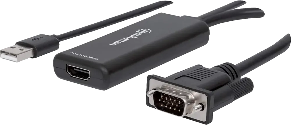 مانهاتن محول VGA وUSB إلى HDMI، أسود، CV445