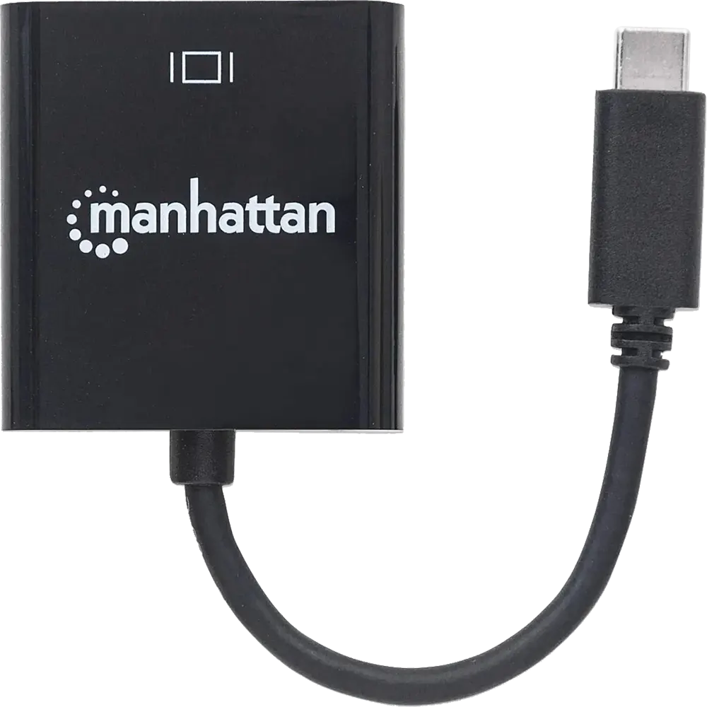Manhattan USB-C to VGA Converter, Black, CV295