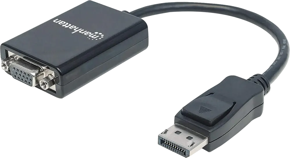 Manhattan Converter DisplayPort Male to VGA HD15 Female , 15 cm, Black, CV446