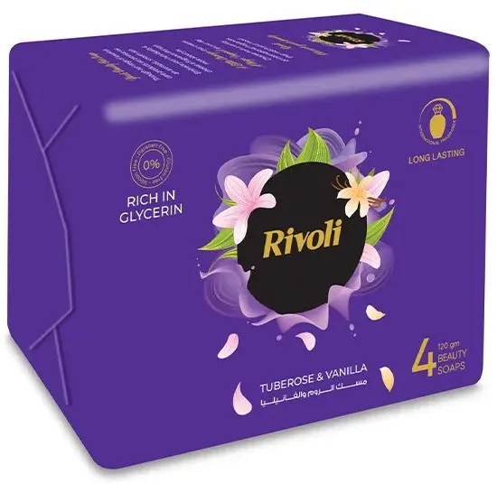 صابون ريفولي برائحة مسك الروم والفانيليا ،4 قطع، 120جم