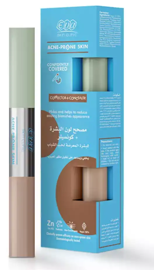 مصحح لون البشرة + كونسيلر للبشرة المعرضة لحب الشباب من ايفا