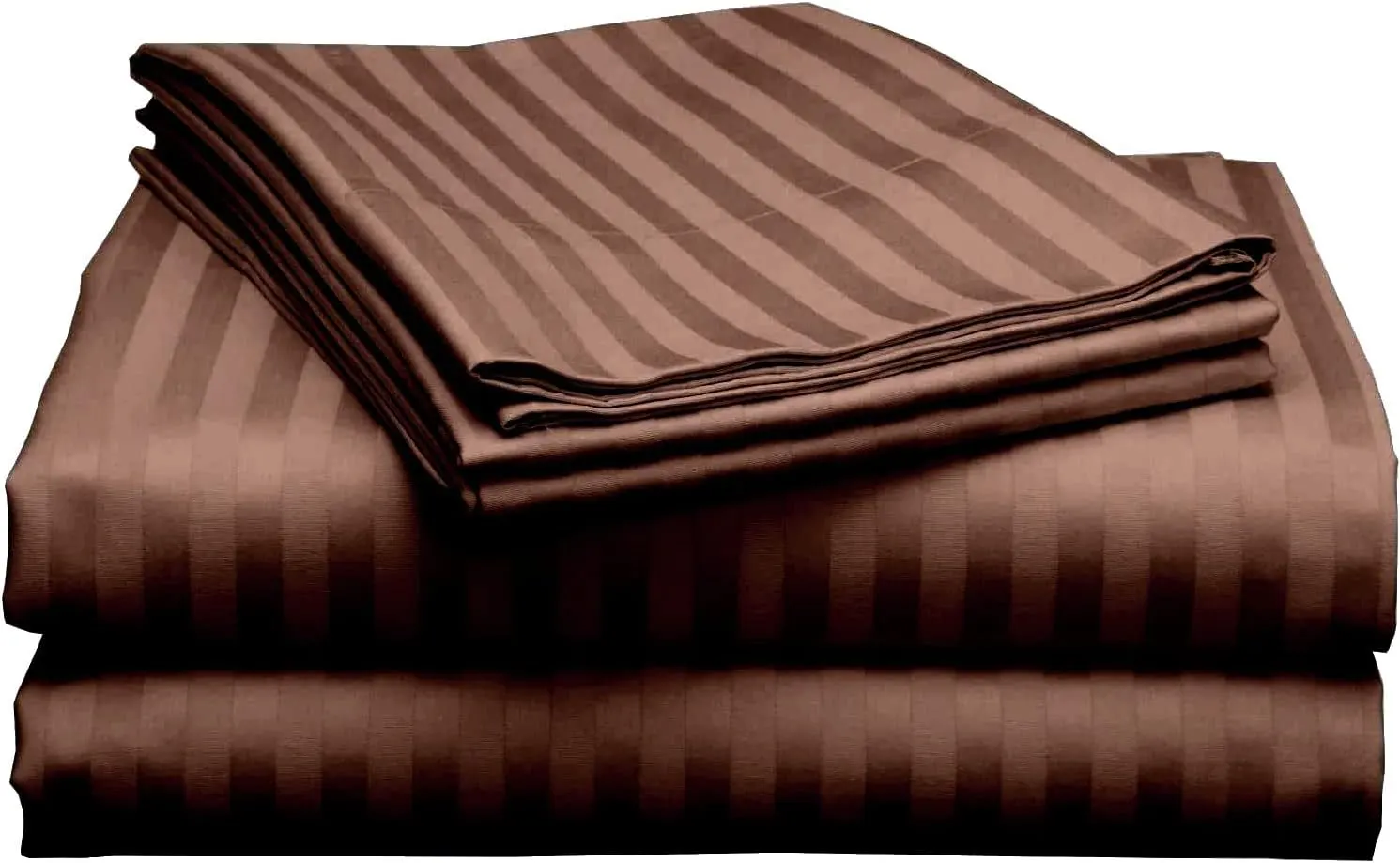 طقم ملاية مقلم كلاسي استيك ، مقاس 180*200 سم، 4 قطع ،بني
