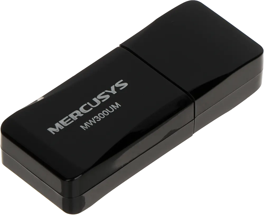 محول نانو إنترنت لاسلكي ميركوسيس ، USB 2.0، 300 ميجابت في الثانية، أسود، MW300UM