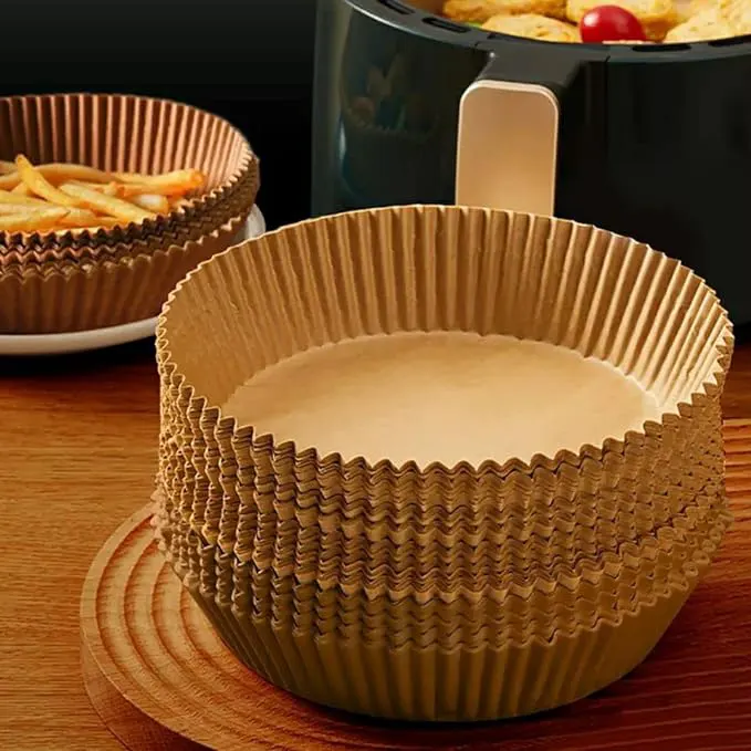 ورق اير فراير مدور 20 سم،100 قطعة ،بني