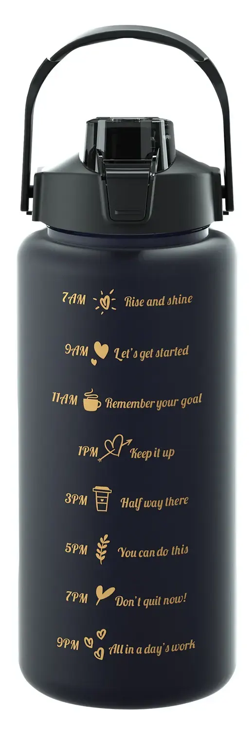 زجاجه مياه رياضية اكريليك، 2 لتر، أسود