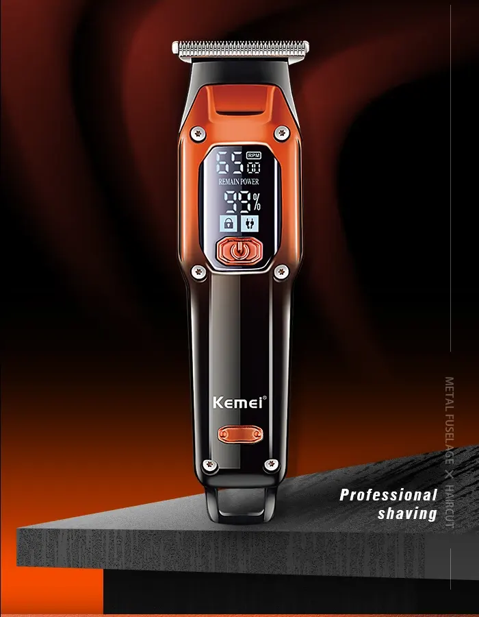 Kemei Hair Clipper, Rechargeable, LCD Display, KM-658