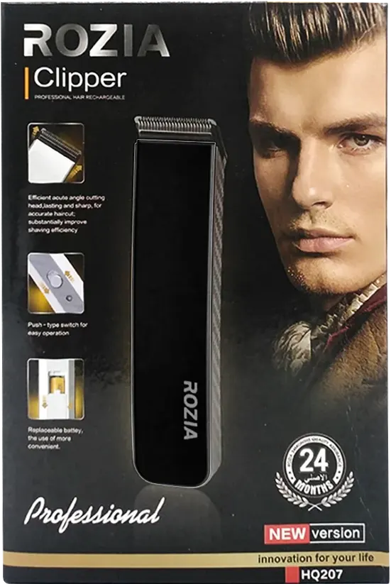 Beard Trimmer Rozia, Rechargeable, Black, HQ207