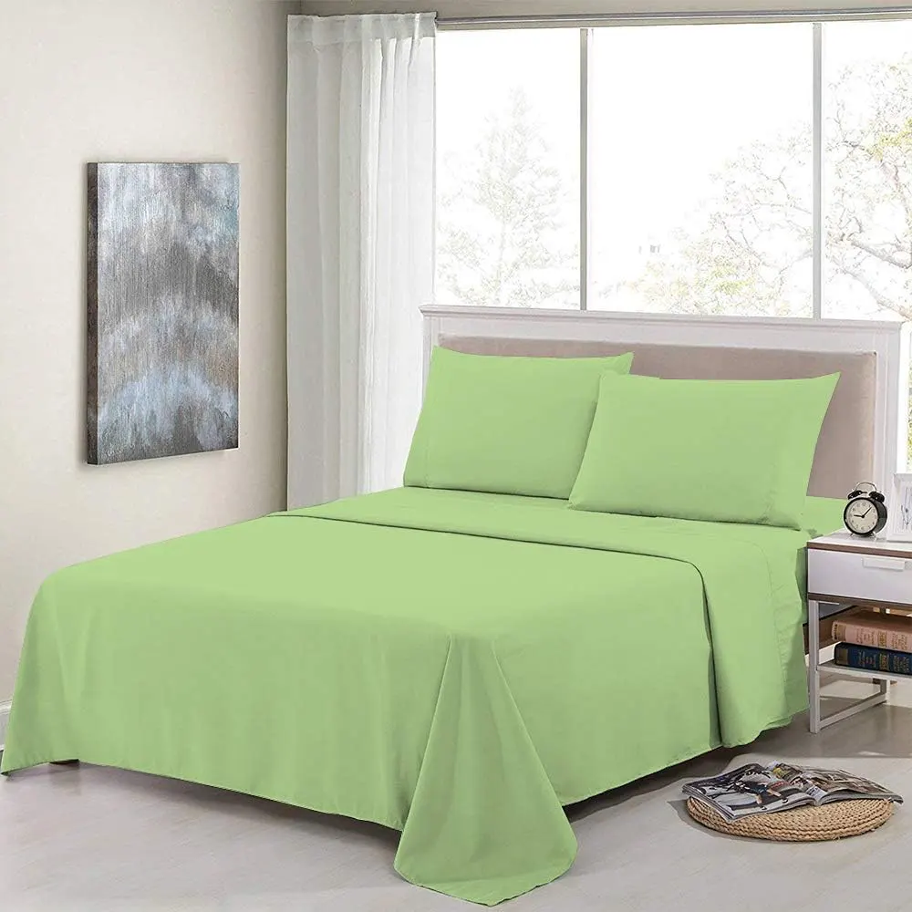 Classy plain sheet set, size 260 * 240 cm, 4 pieces, green