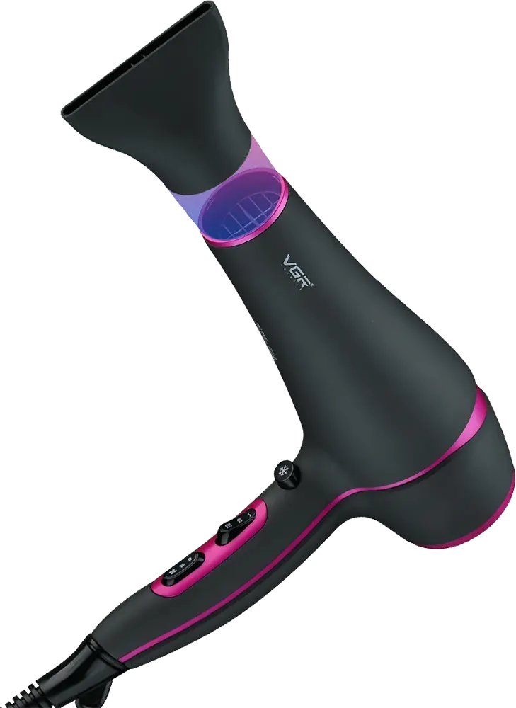 VGR Hair Dryer, Power 2200 Watts, Two Speeds, Black, V-402