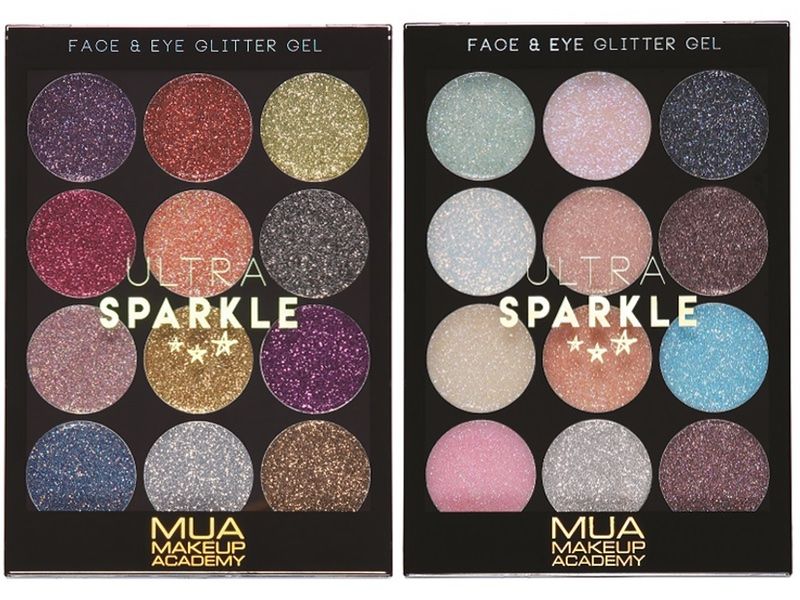 MUA ULTRA SPARKLE FACE & EYE SHADOWS GLITTER GEL PALETTE