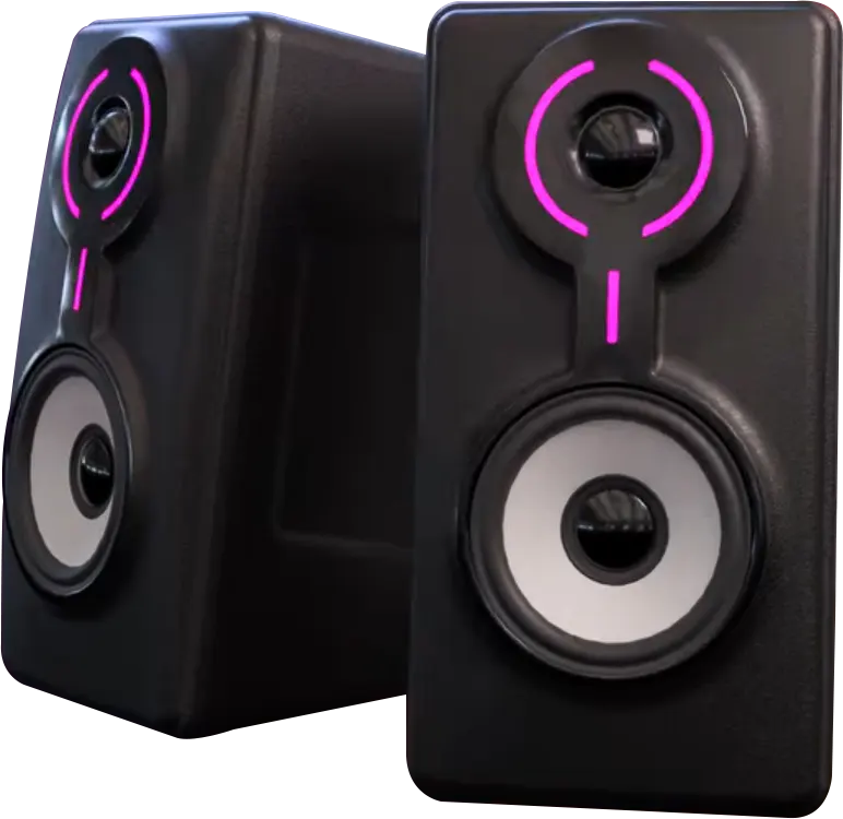 Double Bass Wired USB Multimedia Speaker For PC ,RGB Light, Black, DB-S404