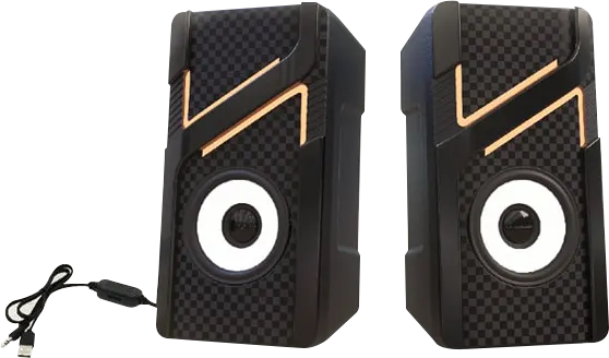 Double Bass Wired USB Multimedia Speaker For PC ,RGB Light, Black, DB-S504