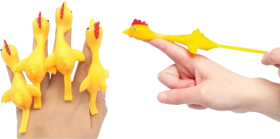 Rubber Bingo Flying Chicken, 1 Piece, Yellow, 0550